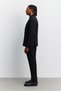 Men's Black Mono Collar Double Slit Unlined Seersucker Classic Comfort Slim Fit Jacket A62Y4003 - 5