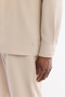 Men's Beige Apaj Collar Modal Blend Soft Touch Oversize Fit Shirt A61Y2092 - 7