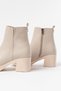ZRİN-3057 Premium Beige Slip-On Zipper Boots with 6 cm Thick Heels for Women - 3