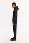Men's Black Hooded Collar Easy-Iron Bi-Stretch Printed Oversize Fit Sweatshirt A52Y1312 - 3