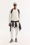 Men's Ecru Crew Neck Cotton Bi-Stretch Regular Fit Sweatshirt A52Y1272 - 7