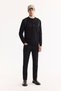 Men's Black Crew Neck Cotton Bi-Stretch Printed Regular Fit Sweatshirt A52Y1264 - 6