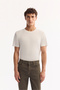 Men's Khaki Classic Waist Cotton Vintage Washed Roman Crop Slim Fit Jean Trousers A52Y3514 - 3