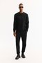 Men's Black Crew Neck Cotton Bi-Stretch Printed Regular Fit Sweatshirt A52Y1247 - 6