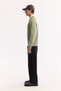 Men's Green Crew Neck Cotton Embossed Printed Regular Fit Sweatshirt A52Y1327 - 3