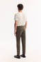 Men's Khaki Classic Waist Cotton Vintage Washed Roman Crop Slim Fit Jean Trousers A52Y3514 - 7