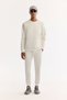 Men's Ecru Crew Neck Cotton Bi-Stretch Regular Fit Sweatshirt A52Y1272 - 6