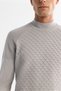 Men's Gray Half-High Collar Soft Touch Knitwear Regular Fit Sweater A42Y5023 - 2