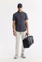 Men's Anthracite Classic Collar Technical Fabric Short Sleeve Comfort Fit Shirt A51Y2141 - 7