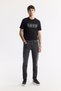 Men's Anthracite Classic Waist Cotton Stone Washed Berlin Slim Fit Jean Trousers A51Y3513 - 9