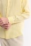 Men's Yellow Button down Collar 100% Linen Comfort Fit Shirt B002191 - 3