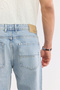 Men's Light Blue Classic Waist 100% Cotton Vintage Washed Tokyo Straight Fit Jean Trousers A51Y3546 - 7
