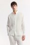 Men's White Button down Collar 100% Linen Comfort Fit Shirt B002191 - 7