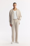 Men's Beige Classic Waist Buckle Detailed Soft Touch Baggy Fit Trousers A51Y3033 - 2