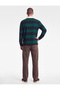 Brushed Inside Long Sleeve Polo Collar Striped Sweatshirt - 4
