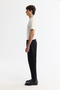 Men's Black Classic Waist Jersey Cotton Carrot Fit Trousers A42Y3061 - 4