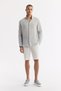 Men's Gray Bottomed Britli Collar Embroidered 100% Linen Comfort Fit Shirt A51Y2145 - 7