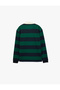 Brushed Inside Long Sleeve Polo Collar Striped Sweatshirt - 6
