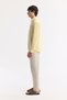 Men's Yellow Button down Collar 100% Linen Comfort Fit Shirt B002191 - 4