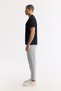 Men's Black Crew Neck Reflective Bi-Stretch Interlock Regular Fit T-Shirt A51Y1037 - 4
