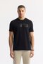Men's Black Crew Neck Printed Bi-Stretch Interlock Regular Fit T-Shirt A51Y1044