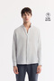 Men's Ice Gray Button down Collar 100% Linen Comfort Fit Shirt B002191