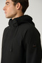 Men's Black Hooded Collar Raglan Sleeve Water Repellent Seasonal Comfort Fit Coat A41Y6036 - 3