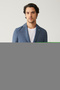 Men's Blue Unlined Linen Blend Comfort Slim Fit Suit Jacket A41Y4060 - 3