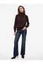 Buttoned Long Sleeve High Neck Knit Sweater