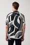 Men's Beige Viscose Cuban Collar Patterned Short Sleeve Shirt A31Y2198 - 4