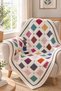 Colorful Boxes Hand Knitted Sofa Shawl TV Blanket & Knee Blanket