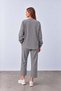 Women's Zippered Jacket Pants Top-Down Gray Set - 3
