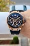 Men's Wristwatch with Case Pink Cord Black Color Adjustable Cord Function - 2