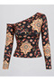 WOMEN'S BLOUSE WITH ETHNIC PATTERNS AND SPANDEX - 6