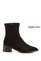 Women's Brown Suede Zippered Pointed Toe Genuine Leather Boots