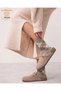 Women's Winter Thermal Wool Warm Lambswool Beige Cream Checked Socks