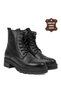8892 Women's Genuine Leather Heeled Boots, Black - 3