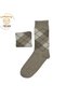 Women's Winter Thermal Wool Warm Lambswool Beige Cream Checked Socks - 3