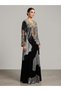 Stylish Velvet Kaftan Dress – Loose Fit, Comfortable, and Elegant Long Dress in Charcoal Grey, Available in Sizes M, L, XL, and XXL - 3