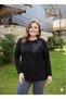 Women's Elegant Floral Embroidered Soft Classic Plus Size Blouse - 2