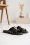 Women's Metal Buckle Flat Sole Slippers Patent Leather Shiny Stylish Daily Ballerina Slippers Summer Sandals Slippers - 2