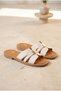 Women's Metal Buckle Flat Sole Slippers Patent Leather Shiny Stylish Daily Ballerina Slippers Summer Sandals Slippers - 2
