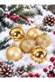 Christmas Pine Tree Ornament Gold Christmas Ball 4 cm 6-Piece Gold Christmas Cici Balls - 3