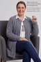 Women's Thick-Textured Winter Cardigan with Stretch Fabric and Soft-Textured Design, Lycra-Blend, 80 cm, Angora-Look, Buttoned, Gray, Long Pockets, Fuzzy Yarn, Plus Size - 5