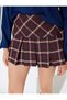 Mini Pleated Plaid Piece Skirt - 5
