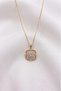Baget Model Zircon Stone Stainless Steel Gold Color Women's Necklace
