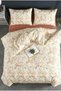 Double Duvet Cover Set, 100% Cotton Ranforce - Wildflower / Terracotta Color Bed Sheet - 2