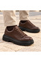 Men's Light Brown Vegan Leather Black platform sole comfortable casual shoes BT X24 - 5