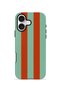 iPhone 16 Vorian MagSafe Double-Layered Case, Terracotta Mint Stripe