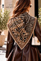 Ultra-Luxury Leopard Print Triangle Shoulder Shawl, Scarf, and Headscarf, 110x110 cm - 3